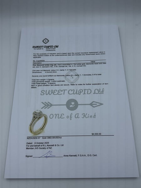 *SWEET CUPID* 10ct White Gold Diamond Bridal Set Ring *SWEET AS* Carousel 7