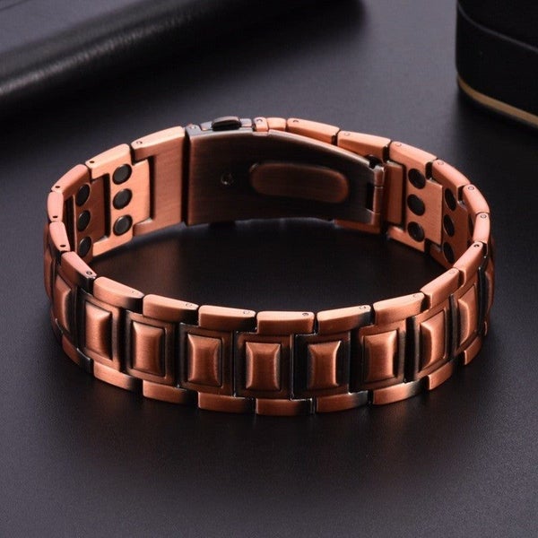 3X Pure Copper Magnetic Therapy Bracelet Arthritis Pain Relief Men Healing Carousel 2