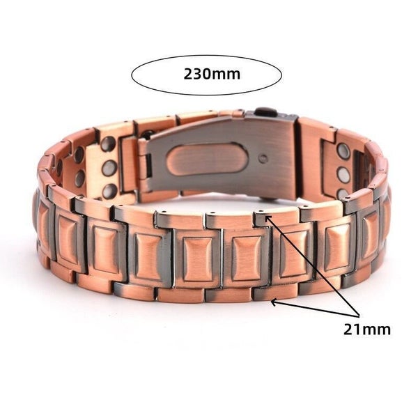 3X Pure Copper Magnetic Therapy Bracelet Arthritis Pain Relief Men Healing Carousel 8