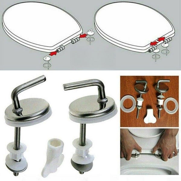 2 Pcs Universal Toilet Seat Hinges Spare Replacement Fitting Bathroom Carousel 1