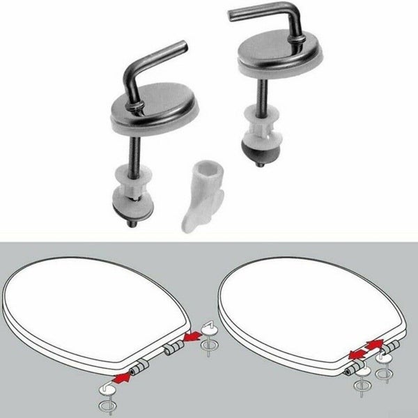 2 Pcs Universal Toilet Seat Hinges Spare Replacement Fitting Bathroom Carousel 2