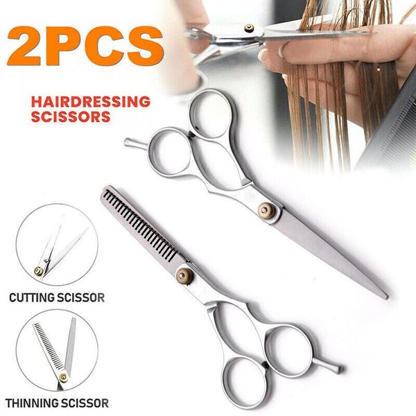 2pcs 6" Salon Hairdressing Scissors Hair Barber Shears Cutting Thinning Tool Set Carousel 1