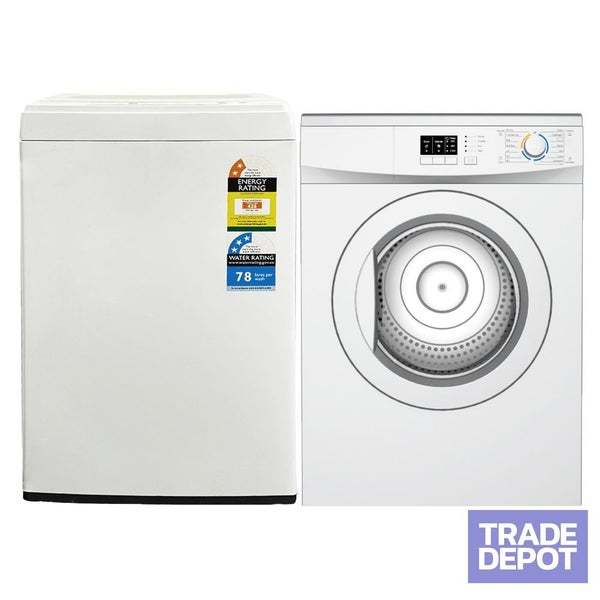 Midea Washing Machine Top Load 5.5kg & Air Vented Dryer 7kg Combo Carousel 1