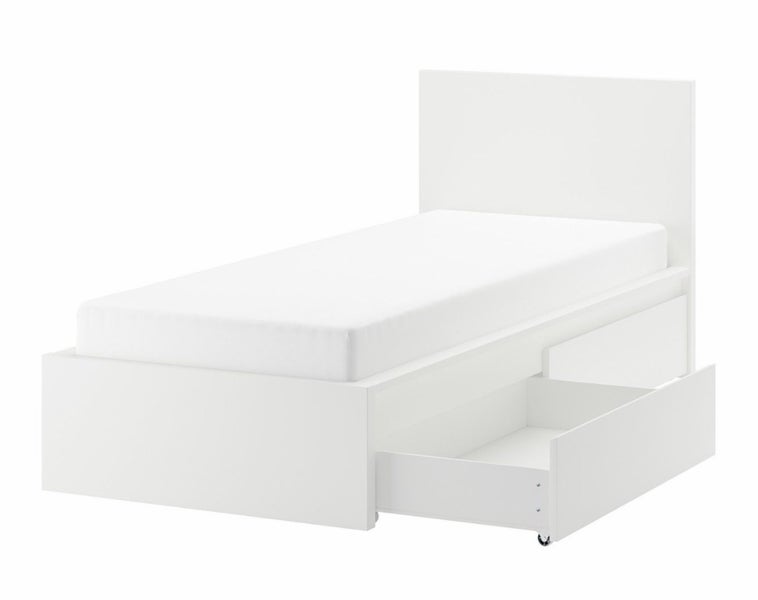 Single bed with 2 pull out drawers and mattress IKEA MALM Carousel 1