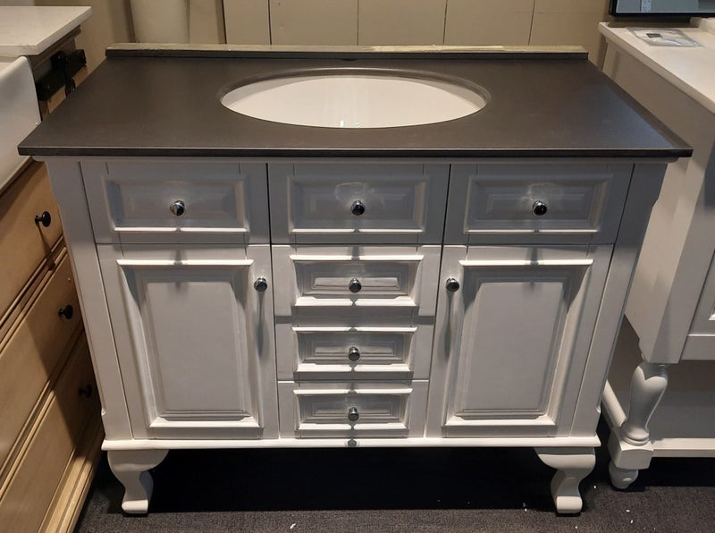 CLEARANCE 0Salome Single Vanity W100cm - Black Engineered Stone Top *Floor Model Carousel 1