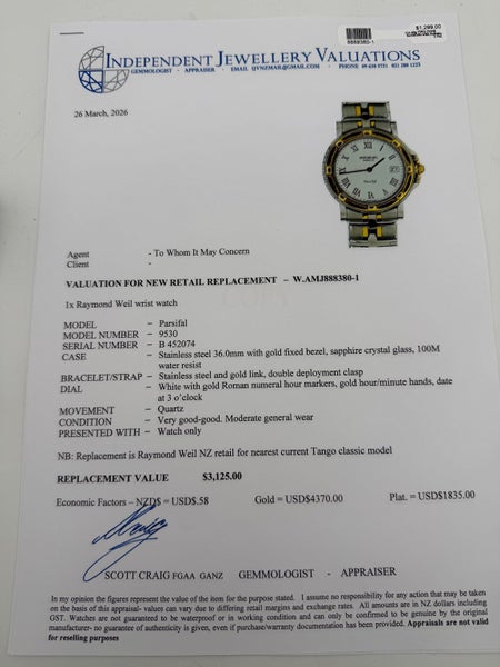 Raymond Weil Parsifal Two-Tone Stainless Steel Dress Watch Carousel 8