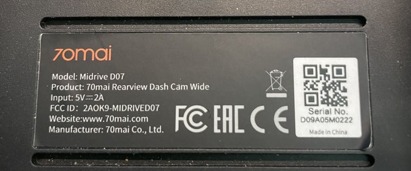 70MAI Midrive D07 Dash Cam Wide Carousel 2