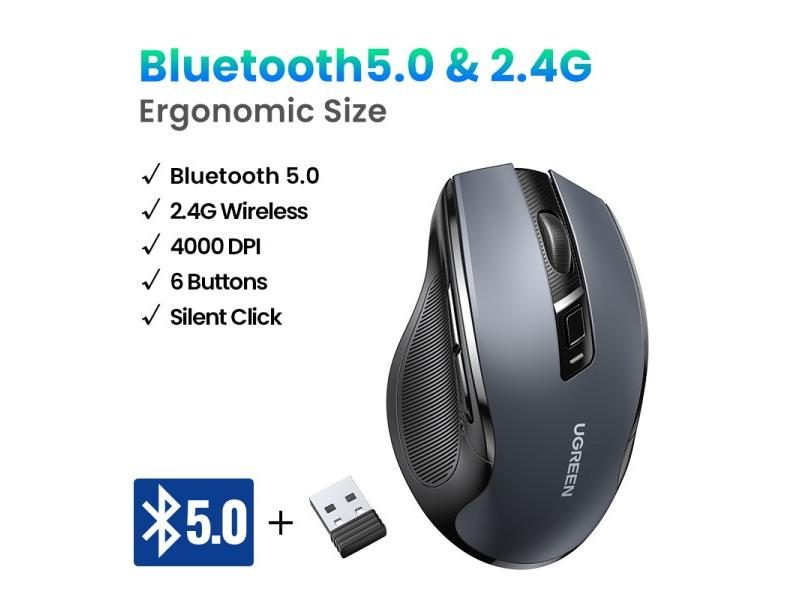 Wireless Ergonomic Mouse 4000DPI 6 Buttons For MacBook PC Carousel 1