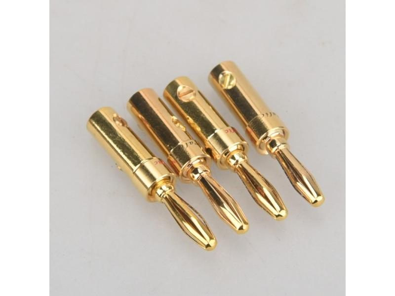 HIFIDIY LIVE 4PCS/Set 4mm Pure Copper Gold Plated Banana Plug Connector For Carousel 1