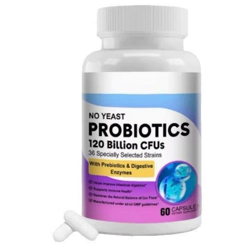 Probiotics 120 Billion CFU Potency Gut Health 60 Capsules Probiotic Supplement Carousel 1