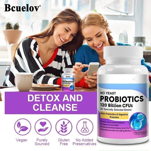 Probiotics 120 Billion CFU Potency Gut Health 60 Capsules Probiotic Supplement Carousel 2