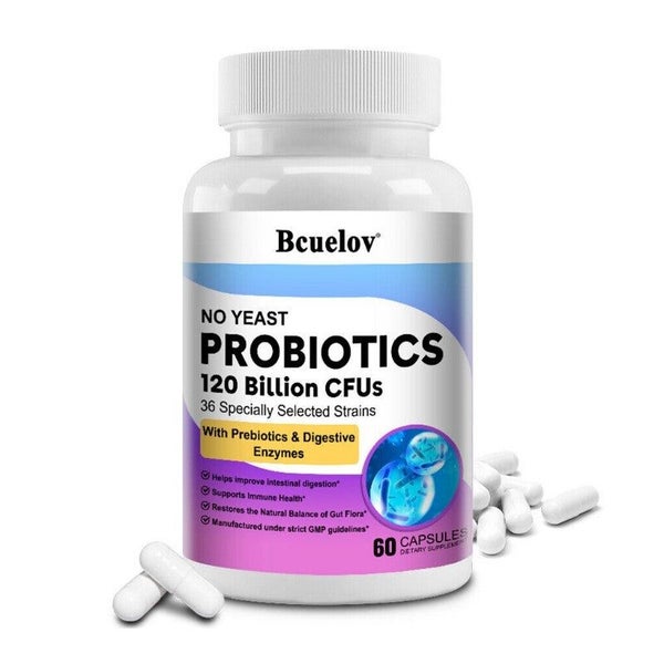 Probiotics 120 Billion CFU Potency Gut Health 60 Capsules Probiotic Supplement Carousel 6