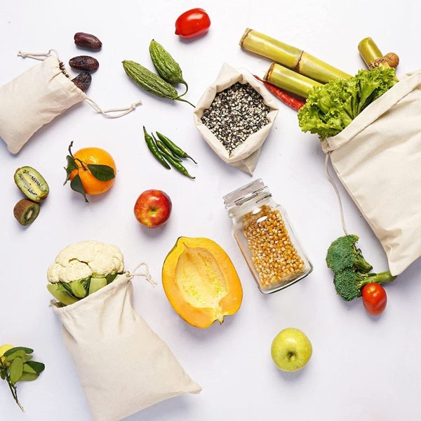 10PCS Drawstring Storage Bags Cotton Calico Bags Tote snack Gift Bags Bulk Carousel 2