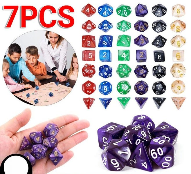 7pcs Polyhedral Dice Acrylic Set For DND RPG MTG Dungeons Dragons Game Party Carousel 1