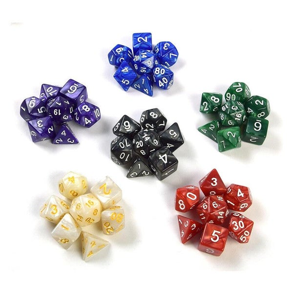 7pcs Polyhedral Dice Acrylic Set For DND RPG MTG Dungeons Dragons Game Party Carousel 2