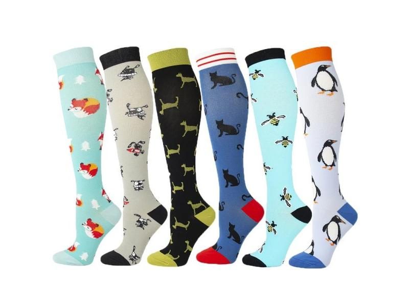 Knee High Compression Socks For Running And Nursing 6 Pairs Carousel 1