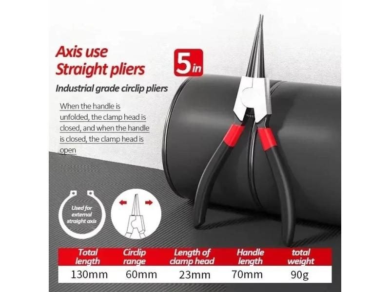 5-Inch Circlip Pliers For Installing/Removing Rings And Shafts Carousel 1