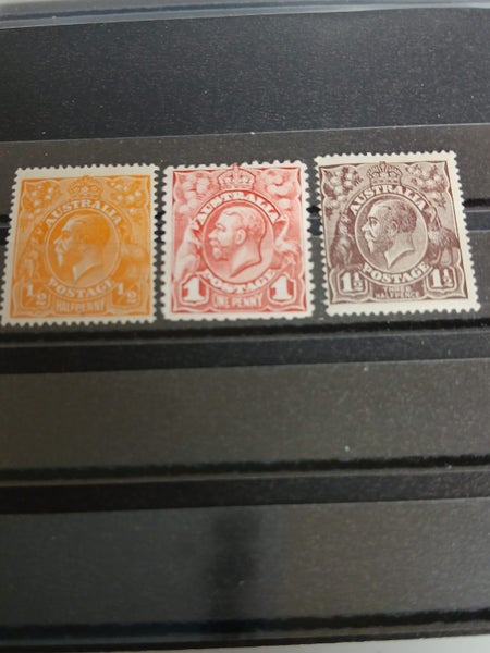 AUSTRALIA KGV Lwr Values (x 3 Diff) M Carousel 1