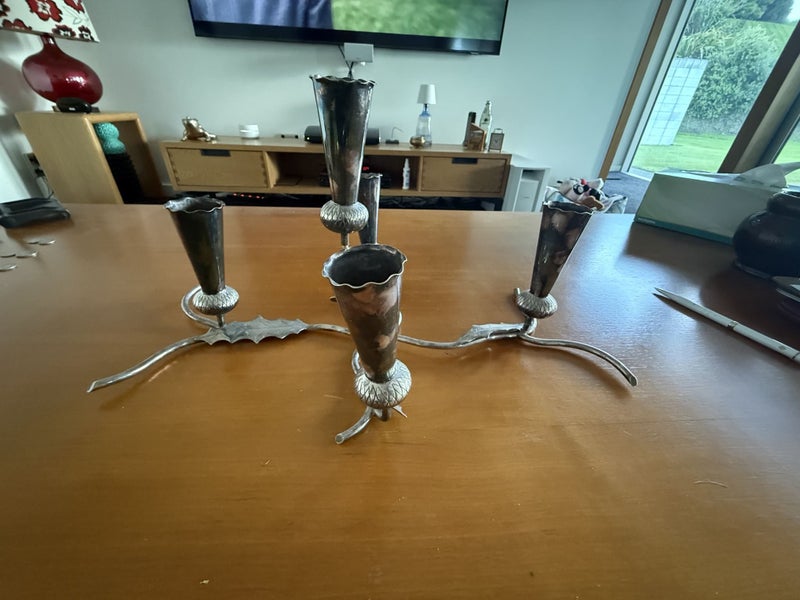 Silver Plate 5 point Candelabra Carousel 1