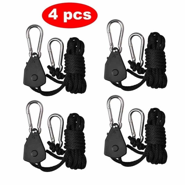 4pcs Camping Ratchet Pulley Tent Guide Rope Adjustable Guy Line Tensioner Tie Carousel 10