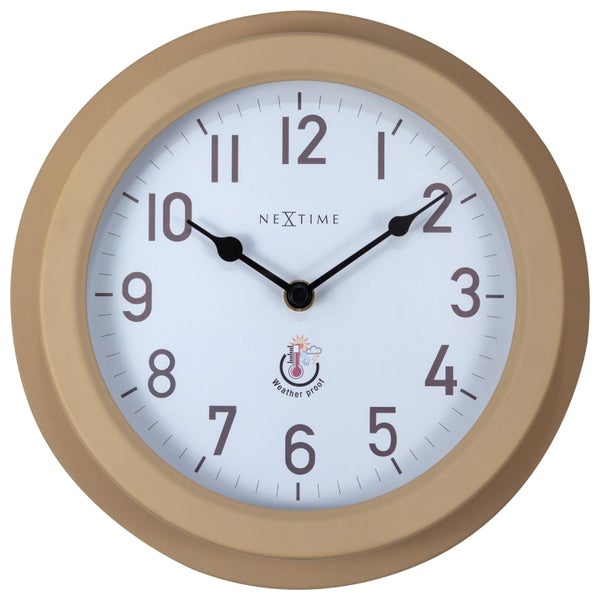Nextime Poppy Outdoor Wall Clock In Brown Weatherproof Metal Design Carousel 1