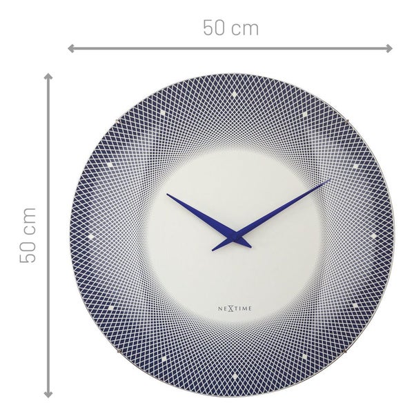 Nextime Deep Wall Clock 50Cm Blue Carousel 2