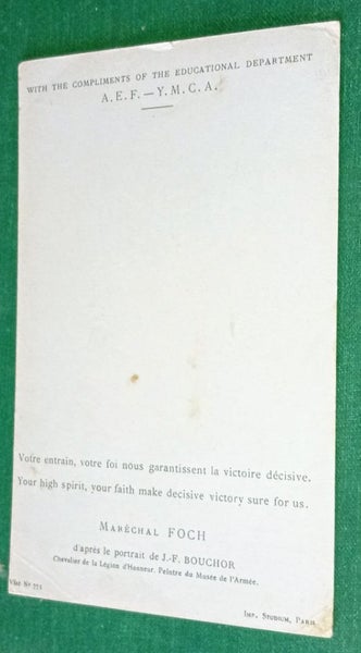 2 WW1 Postcards General Mangin & Marshal Foch.. YMCA Carousel 2