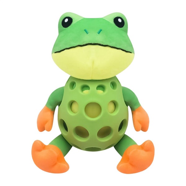 Frog Shape Dog Toy Interactive Fun Game Green Frog Dog Chew Toy with Sound Carousel 1
