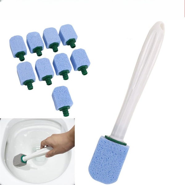 Pumice Stone Cleaning Brush with Long Handle Toilet-Bowl Remover with 10 Head Carousel 1