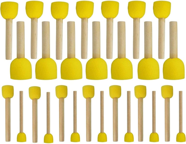 28-Pieces Assorted Size Round Sponges Brush Set, Paint Tools for Kids