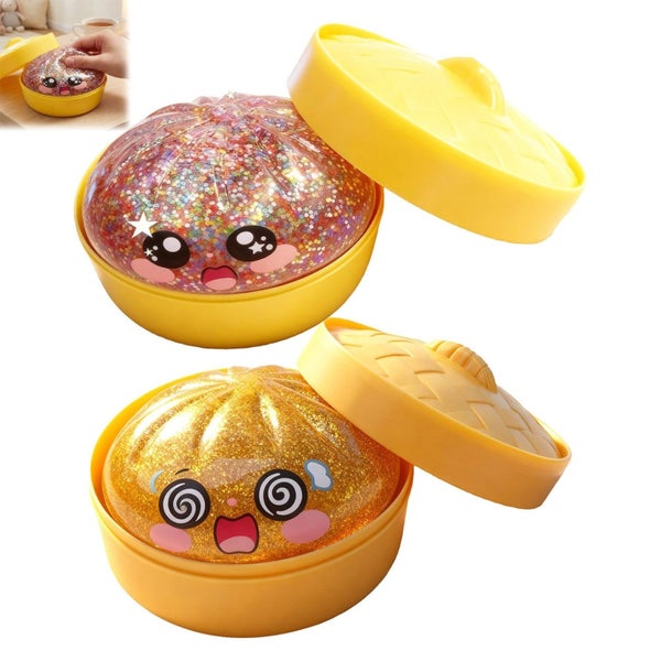 Rare Glitter Dumpling Squi-shy Toy Mystery Blind Box Bao Bun Stress Relief Toy Carousel 1