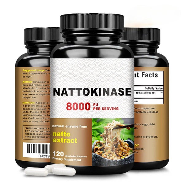 Nattokinase 8000FU - Blood Flow, Heart & Cardiovascular Health, High Quality 120 Carousel 2
