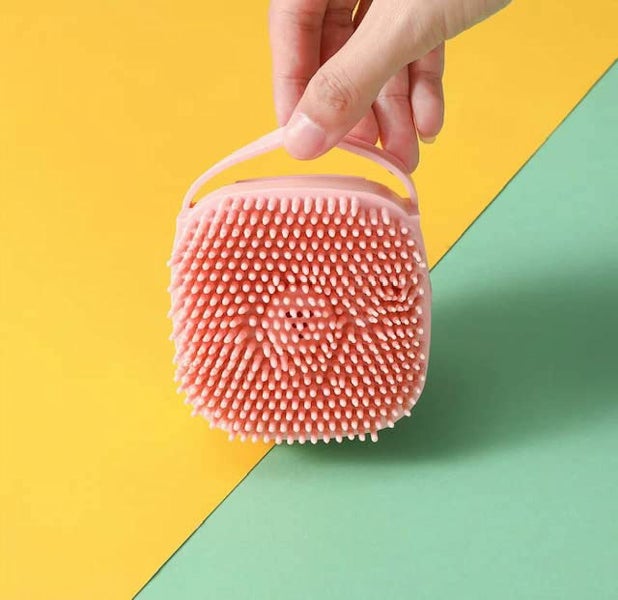 2 Pack Pet Grooming Bath Brush Shampoo with Soap Dispenser Pink and Yellow Carousel 5