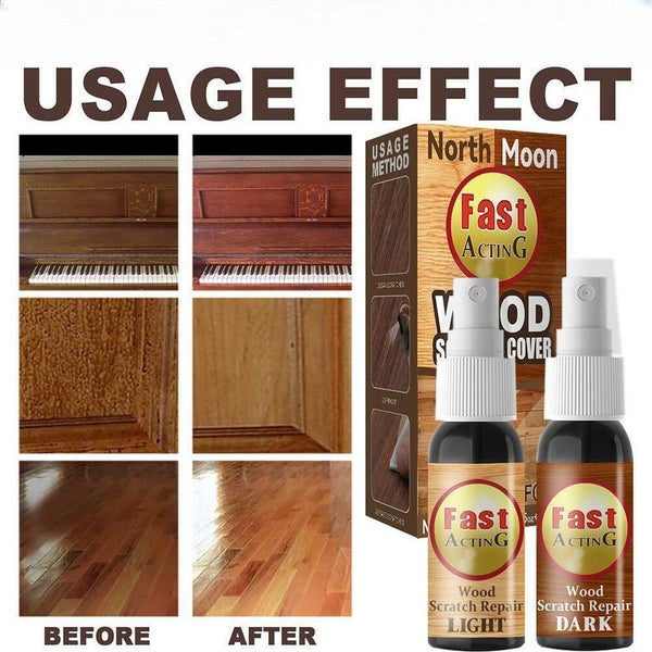 2Pcs Instant Wood Floor Scratch Remover Spray Wooden Furniture Scratches Repair Carousel 1