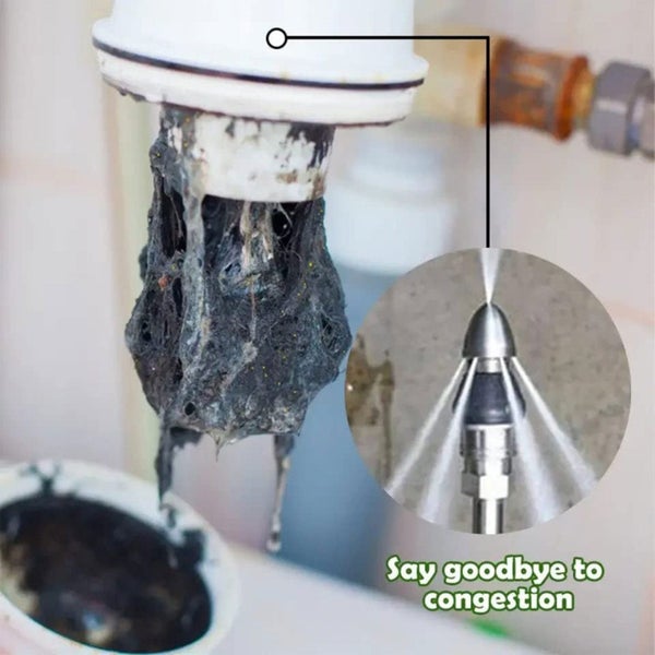 High Pressure Drain Nozzle Sewer Pipe Cleaner 1 Front 6 Rear Jet Pressure Washer Carousel 11