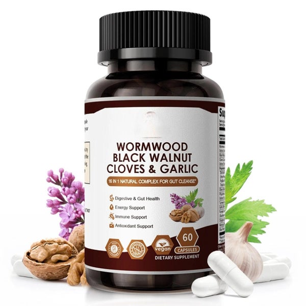 Parasite Cleanse Detox Capsules Herbal Wormwood Clove Garlic Black Walnut Carousel 1