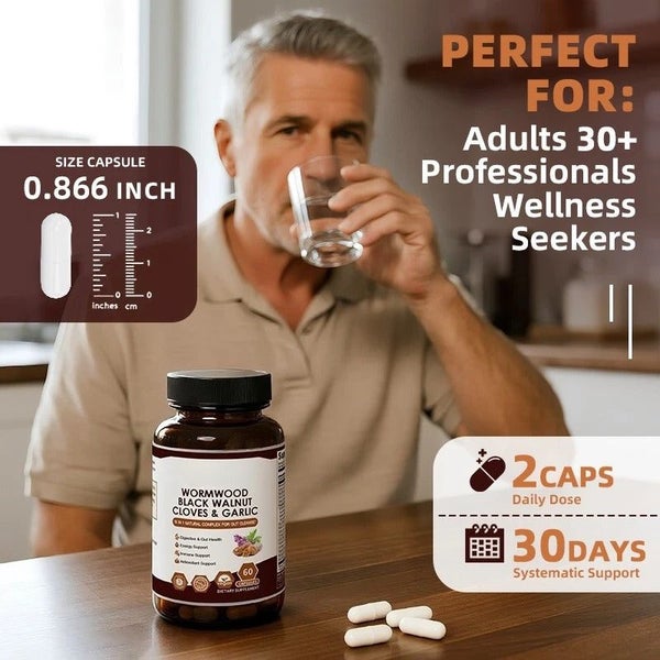 Parasite Cleanse Detox Capsules Herbal Wormwood Clove Garlic Black Walnut Carousel 8