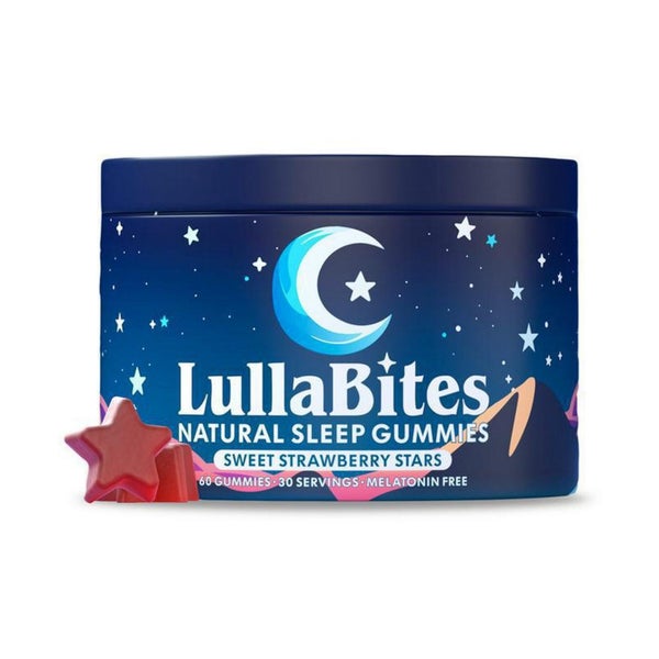 60 Gummies LullaBites Natural Sleep Gummies -Sweet Strawberry Stars Carousel 12