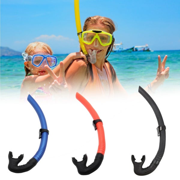 Center Mount Swimming Snorkel Free Diving Lap Swim Training Breath Tube Carousel 1