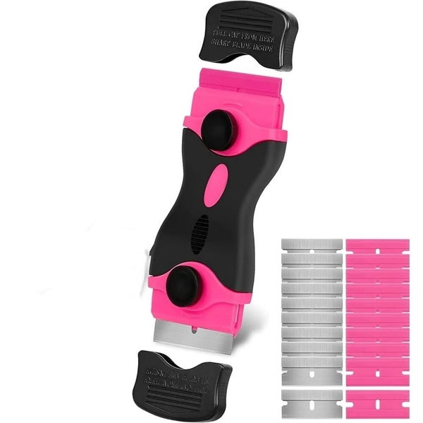Razor Blade Scraper - Pink Razor Scraper Gift for Women,2-in-1 Scraper Tool S Carousel 1