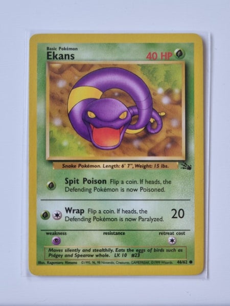 Ekans - WoTC Fossil - 46/62 Common - (NM) Carousel 1
