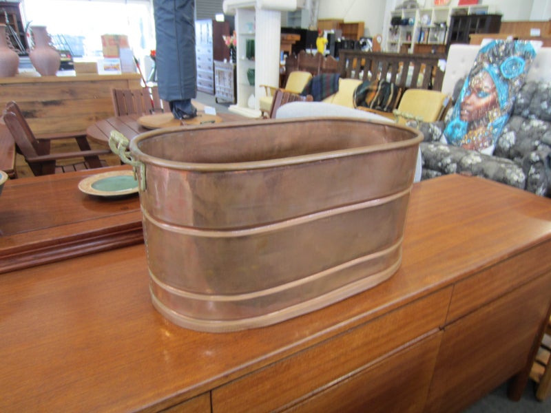Copper Boiler Wash Tub with Brass Handles Carousel 2