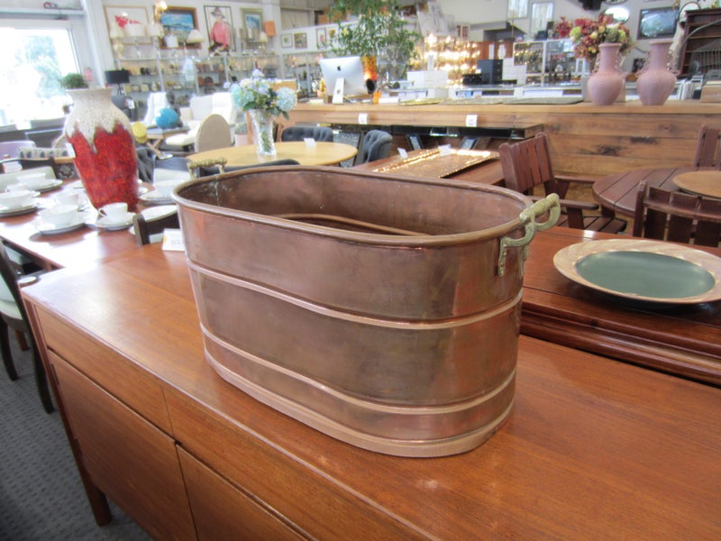 Copper Boiler Wash Tub with Brass Handles Carousel 1