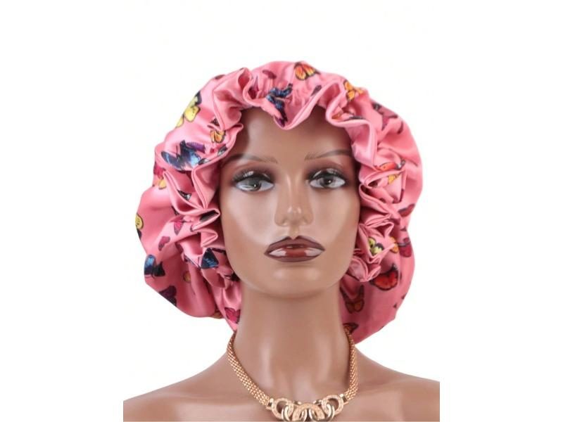 Double Layer Reversible Satin Bonnet For Women's Long Hair Carousel 1