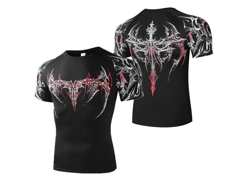 Men's Compression Fitness Tight T-shirt Black Carousel 2