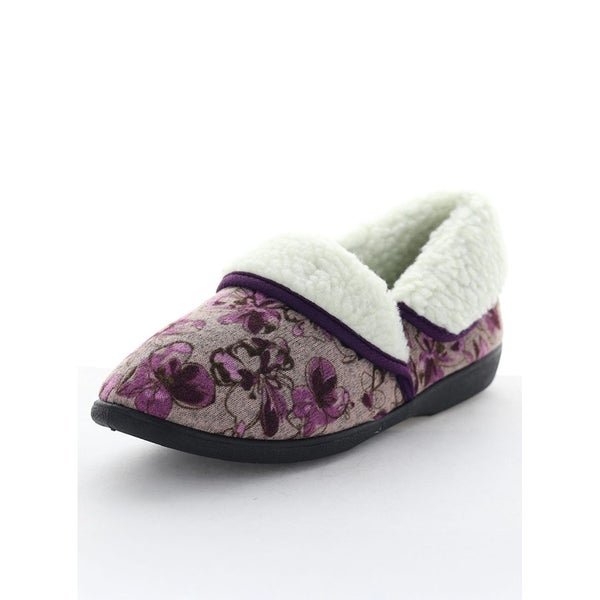 Cozy Comfort & Practical - Worn 3 Ways Slipper - Size 6 - Purple Floral