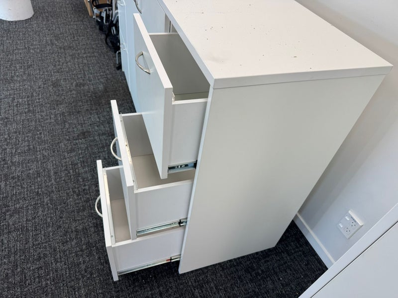 White Commercial Office Credenza – 180cm | 6 Drawers & Centre Cabinet Carousel 2