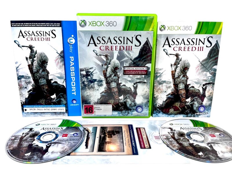 ASSASSIN'S CREED III (Xbox 360 - SILVER COVER) *MINT COMPLETE* Carousel 1