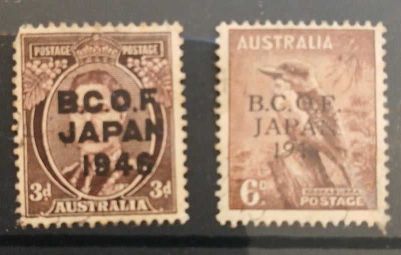 Australia BCOF x 2 mint stamps cat $65 3d & 6d Carousel 1