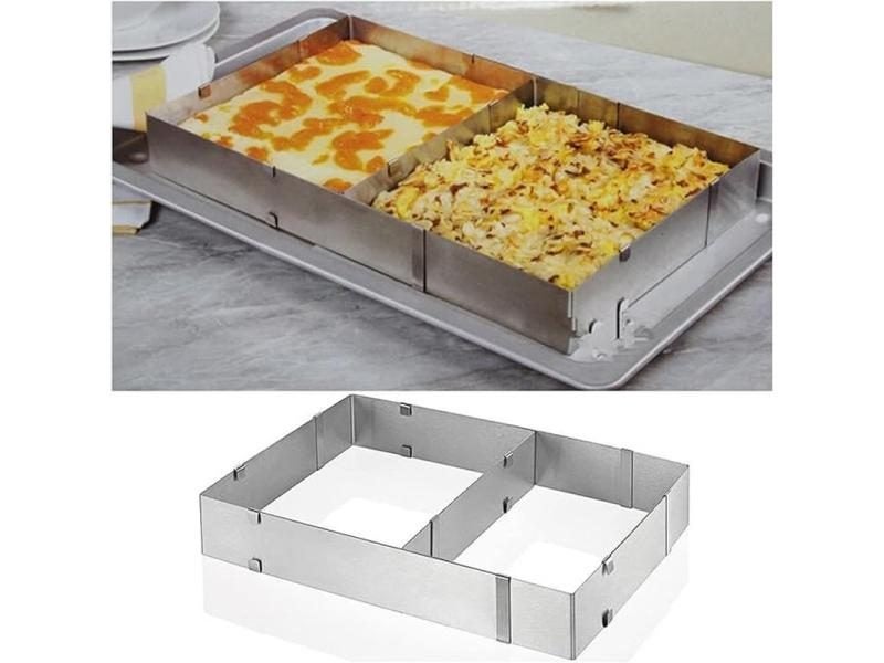 Adjustable Stainless Steel Rectangular Cake Mold Baking Tool Carousel 1